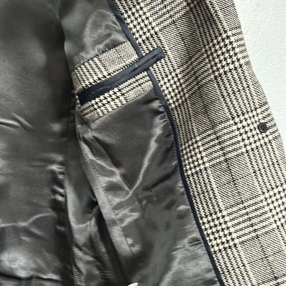 J. Crew Wool Black White Herringbone Style Single Button Blazer size 00 - Picture 13 of 15